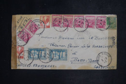 ALGÉRIE - Enveloppe En FM Par Avion Pour La Guadeloupe En 1945 Avec Contrôle Postal Français Et Anglais - L 151826 - Storia Postale