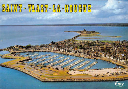 SAINT VAAST LA HOUGUE Vue Aerienne Du Port Et Du Fort De La Hougue 24(scan Recto-verso) MA959 - Saint Vaast La Hougue