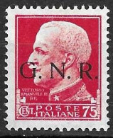 ITALIA R.S.I. - 1943 - IMPERIALE C. 75 SOPRASTAMPATO G.N.R. - NUOVO MNH** (YVERT 9 - MICHEL 9 - SS 478) - Neufs