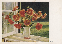 GROH Blumen In Vase Im Fenster Gl1961 #D7085 - Non Classés