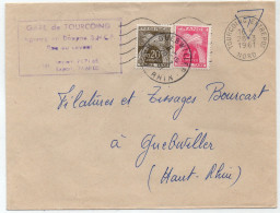 1961  NON RECEPTION DE COLIS POSTAUX - TOURCOING / LETTRE TAXEE A GUEBWILLER (ref 2891g) - Storia Postale