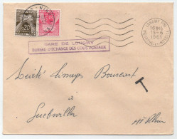 1961  NON RECEPTION DE COLIS POSTAUX - LONGWY / LETTRE TAXEE A GUEBWILLER (ref 2891e) - 1960-.... Brieven & Documenten