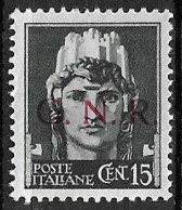 ITALIA R.S.I. - 1943 - IMPERIALE C. 15 SOPRASTAMPATO G.N.R. - NUOVO MNH** (YVERT 4 - MICHEL 3 - SS 472) - Nuovi