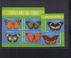 Togo - 2014 - Butterflies - Yv 3783J/M + Bf 809C - Papillons