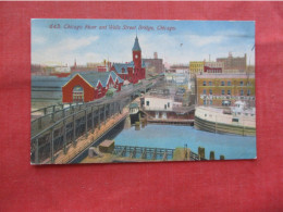 Chicago River & Wells Street Bridge.  Chicago  Illinois > Chicago  Ref 6382 - Chicago