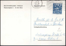 Postkarte Nach Köln - 'Buchhandlung Tyrolia, Wien' - Lettres & Documents