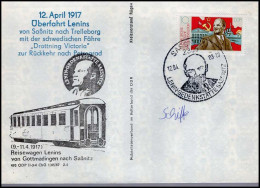 FDC - 12. April 1917 Überfahrt Lenins Von Sassnitz Nach Trelleborg ... - Autres & Non Classés