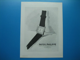 (1952) Publicité  PATEK, PHILIPPE  Maîtres Horlogers à Genève - Publicités