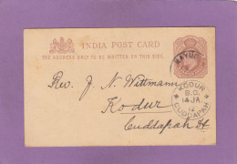 ENTIER POSTAL  DE NAYUDUPET POUR KODUR. - 1902-11 Roi Edouard VII