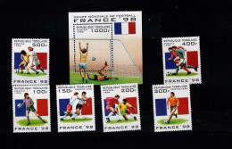 Togo - 1996 - World Cup: France 1998 - Yv 1439/44 + Bf 300 - 1998 – Frankrijk