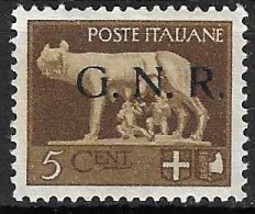 ITALIA R.S.I. - 1943 - IMPERIALE C. 5 SOPRASTAMPATO  G.N.R. - NUOVO MNH** (YVERT 1 - MICHEL 1 - SS 470) - Gebraucht