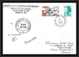 0745 Taaf Terres Australes Antarctic Lettre (cover) 23/03/1983 Dufresne FRANCE Signé Signed Paquebot - Covers & Documents