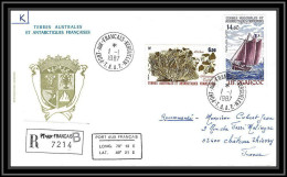 0301 Taaf Lettre (cover) 01/01/1987 N° 126 + PA 97 Flore Antarctique. "Neuropagon Tastori" Voilier Charcot Recommandé - Covers & Documents