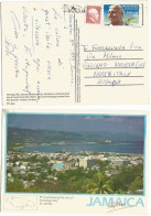 USA Jamaica Mixed Franked Pcard Of Jamaica From NY 13nov1993 To Italy With USA Piper C.40 + Bustamante C.10 Jamaica - Variedades, Errores & Curiosidades