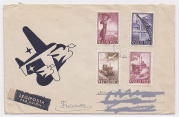 Hongrie Enveloppe Par Avion 1950 Poste Aérienne N°97 à 100 (les Timbres Vendus Sont Les Timbres Scannés) - Lettres & Documents