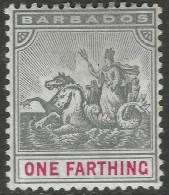 Barbados. 1892-1903 Seal Of Colony. ¼d MH. Crown CA W/M SG 105. M4070 - Barbades (...-1966)