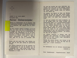 Devotie - Overlijden Priester Reiner Deleersnijder - Ingelmunster 1890 - Werken (Kortemark) 1981 - Gewijd Brugge - Avvisi Di Necrologio