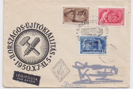 Hongrie Enveloppe Par Avion 1950 Premier Jour N° 968 à 970 (les Timbres Vendus Sont Les Timbres Scannés) - Brieven En Documenten