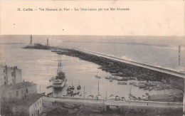 CETTE Vue Generale Du Port Les Brise Lames Par Une Mer Demontee 15(scan Recto-verso) MA1094 - Sete (Cette)