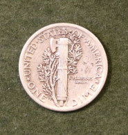 Pièce En Argent Etats-Unis 10 Cents 1917 En Très Bon état  - US Silver Coin Mercury Dime - 1916-1945: Mercury