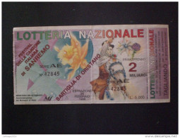 BIGLIETTO LOTTERIA NAZIONALE ITALIA 1996 FESTIVAL DI SANREMO RARO ! - Lottery Tickets