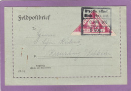 STADPOST SOSNOWICE. KARTENBRIEF NACH KREUZBURG,SCHLESIEN,1916. - Briefe U. Dokumente