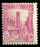 1928 TUNISIE MOSQUEE HALFOUINE 75c - NEUF** - Nuovi