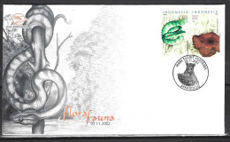 INDONESIE. N°1968 De 2002 Sur Enveloppe 1er Jour. Serpent. - Snakes