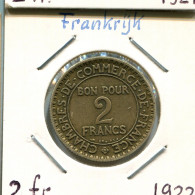 2 FRANCS 1922 FRANKREICH FRANCE Französisch Münze #AM328.D.A - 2 Francs