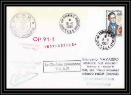 1719 Op 91/2 Marion Dufresne 18/11/1990 Signé Signed Loudes TAAF Antarctic Terres Australes Lettre (cover) - Storia Postale