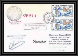 1718 Op 91/2 Marion Dufresne 23/11/1990 Signé Signed Loudes TAAF Antarctic Terres Australes Lettre (cover) - Spedizioni Antartiche