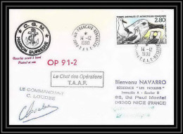 1715 Op 91/2 Marion Dufresne 14/12/1990 Signé Signed Loudes TAAF Antarctic Terres Australes Lettre (cover) - Brieven En Documenten