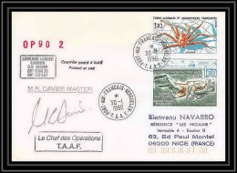 1711 Op 90/2 Lowand Lancer 30/1/1990 Signé Signed Davies Master TAAF Antarctic Terres Australes Lettre (cover) - Antarctische Expedities