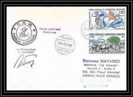 1657 Marion Dufresne 28/8/1990 Port Said Signé Signed Warnery TAAF Antarctic Terres Australes Lettre (cover) - Briefe U. Dokumente