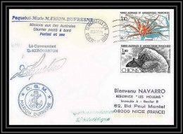 1620 Marion Dufresne Signé Signed Kerouanton 25/07/1989 TAAF Antarctic Terres Australes Lettre (cover) - Spedizioni Antartiche