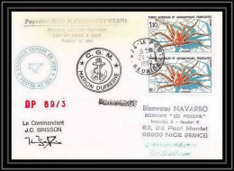 1611 89/3 Cgm Marion Dufresne 24/3/1989 Signé Signed Brisson TAAF Antarctic Terres Australes Lettre (cover) - Expediciones Antárticas
