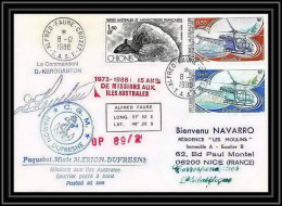 1586 89/2 - 8/12/1988 Marion Dufresne Signé Signed Kerouanton TAAF Antarctic Terres Australes Lettre (cover) - Antarctic Expeditions