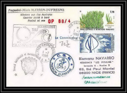 1573 88/4 Océanologie Md Indivat 7/7/1988 Signé Signed TAAF Antarctic Terres Australes Lettre (cover) - Antarctic Expeditions
