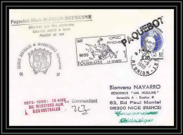 1567 TAAF Terres Australes Lettre (cover) Md 59 Fournaise La Reunion Signé Signed Marion Dufresne 2/9/1988 Obl Paquebot  - Antarctic Expeditions