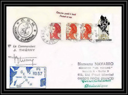 1553 Geodyn Md 57 Marion Dufresne 21/4/1988 Signé Signed Thierry TAAF Antarctic Terres Australes Lettre (cover) - Antarktis-Expeditionen