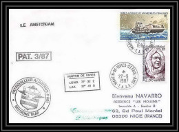 1545 Patrouilleur Albatros 3/87 22/9/1987 TAAF Antarctic Terres Australes Lettre (cover) - Antarctic Expeditions