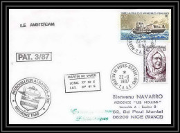 1545 Patrouilleur Albatros 3/87 22/9/1987 TAAF Antarctic Terres Australes Lettre (cover) - Antarktis-Expeditionen