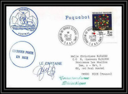 1492 Navire De Peche Austral 20/2/1985 Signé Signed TAAF Antarctic Terres Australes Lettre (cover) Paquebot - Covers & Documents