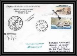 1441 Marion Dufresne 7/8/1984 Obl Paquebot Signé Signed TAAF Antarctic Terres Australes Lettre (cover) - Antarctische Expedities