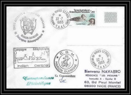 1424 Marion Dufresne Md 37 Signé Signed 22/7/1983 TAAF Antarctic Terres Australes Lettre (cover) - Expéditions Antarctiques