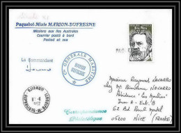 1349 Campagne Sinode 11 Marion Dufresne 11/11/1982 Obl Paquebot Signé Signed TAAF Antarctic Terres Australes Lettre (cov - Expediciones Antárticas