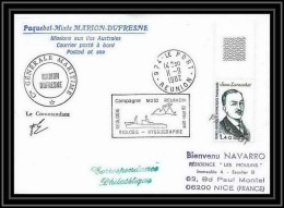 1342 Marion Dufresne Campagne Md 32 Reunion 11/9/1989 Signé Signed TAAF Antarctic Terres Australes Lettre (cover) - Expediciones Antárticas