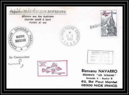 1286 Paquebot Dufresne Campagne MD 24 Biomasse Signé Signed 10/09/1980 TAAF Antarctic Terres Australes Lettre (cover) - Storia Postale