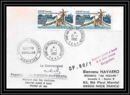 1265 Marion Dufresne Kerguelen 21/1/1980 TAAF Antarctic Terres Australes Lettre (cover) Signé Signed - Covers & Documents