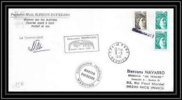 1207 Paquebot Marion Dufresne Md25 Fibex 6/3/1981 TAAF Antarctic Terres Australes Lettre (cover) Signé Signed - Covers & Documents